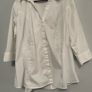 Lee Women's White Button Down Shirt